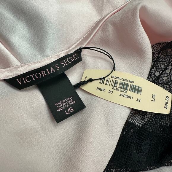 Victorias Secret Womens Slip Dress Sz L Lace Mini Pink Coquette Whimsigoth Fairy - Picture 3 of 6